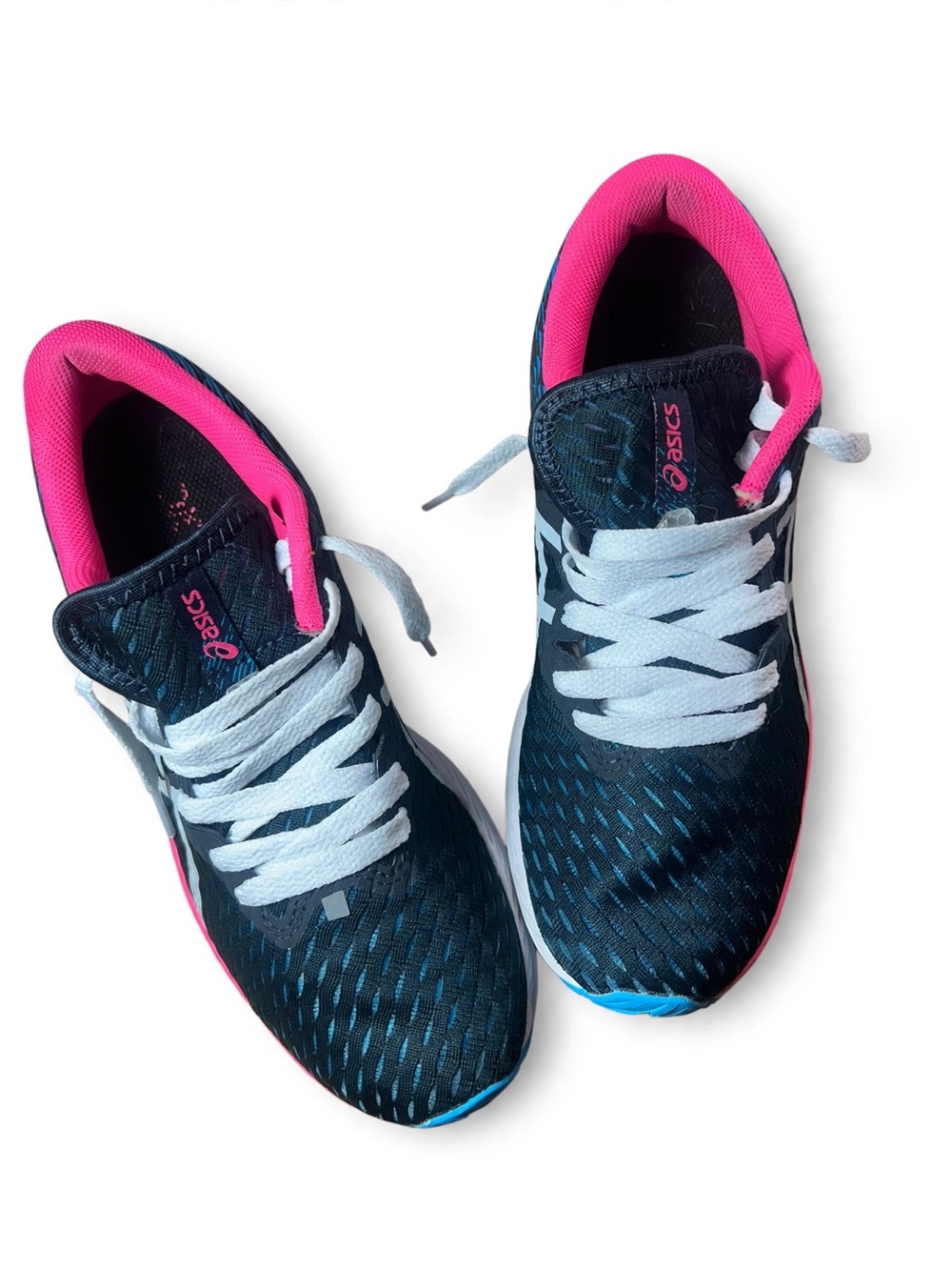 Asics Women's Navy and Pink Athletic Running Shoes